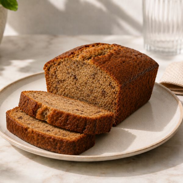 Banana bread on a plate