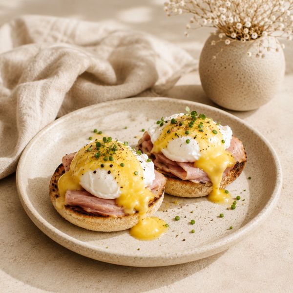 Eggs Benedict on a plate