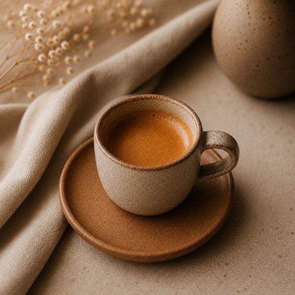 Espresso coffee shot in a cup