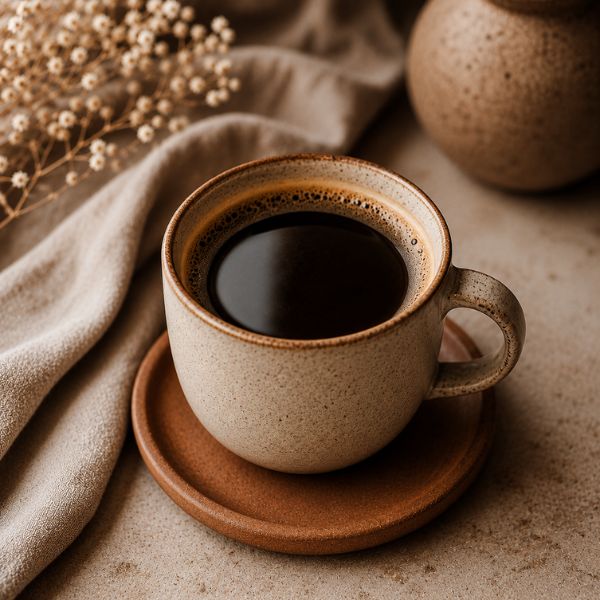 Long black coffee in a mug