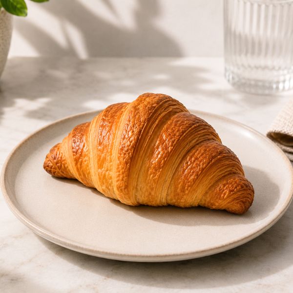 Plain croissant on a plate