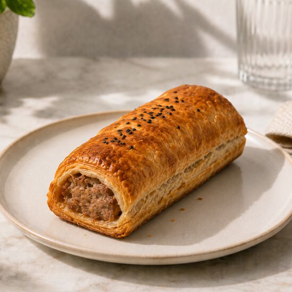 Sausage roll on a plate