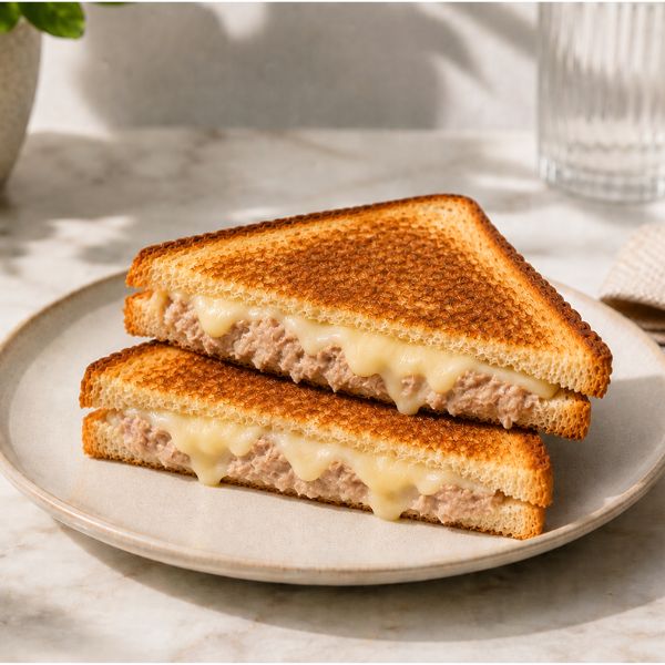 Tuna melt on a plate
